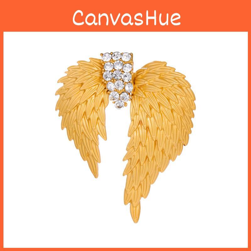 Vintage Wing Brooch With Water Drilled Angel Wings For Women And Men Accessories