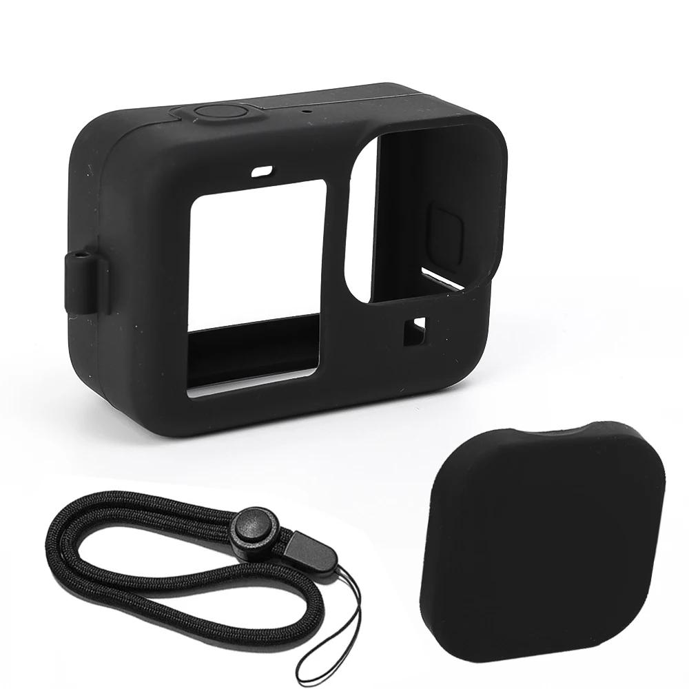 Soft Silicone Protective Case for GoPro Hero 12 11 10 9 Camera Full Cover Shell Protector Sleeve with Lanyard for GoPro 12 11 10