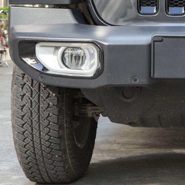 Kohlefaser-Frontnebellampen-Zierleisten für Jeep Wrangler JL 2018-2019 (1 Paar)