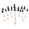 32Pcs/Set Black & White Plastic Medieval Chess Pieces Game Chessmen 65/75/95mm