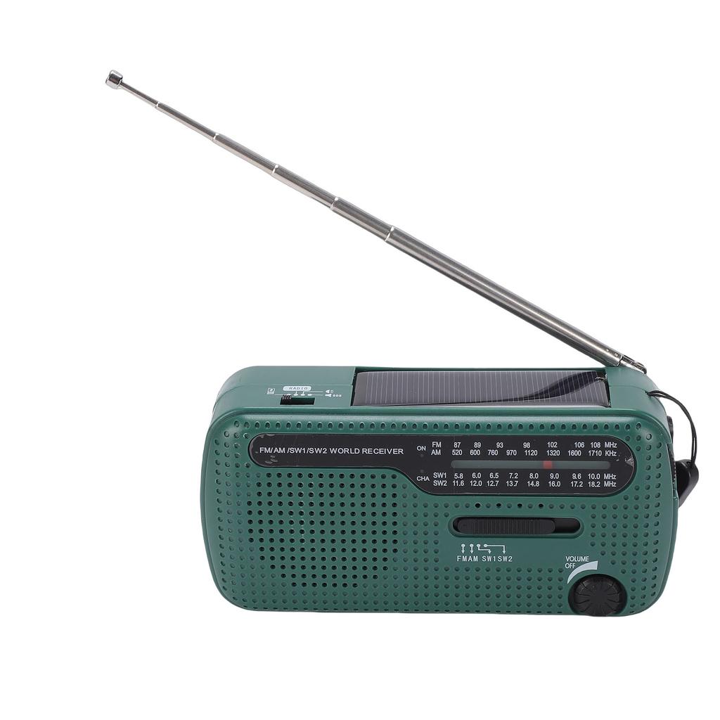 Portable Solar Radio NOAA Weather Hand Crank AM FM Shortwave Emergency Radio with LED Flashlight