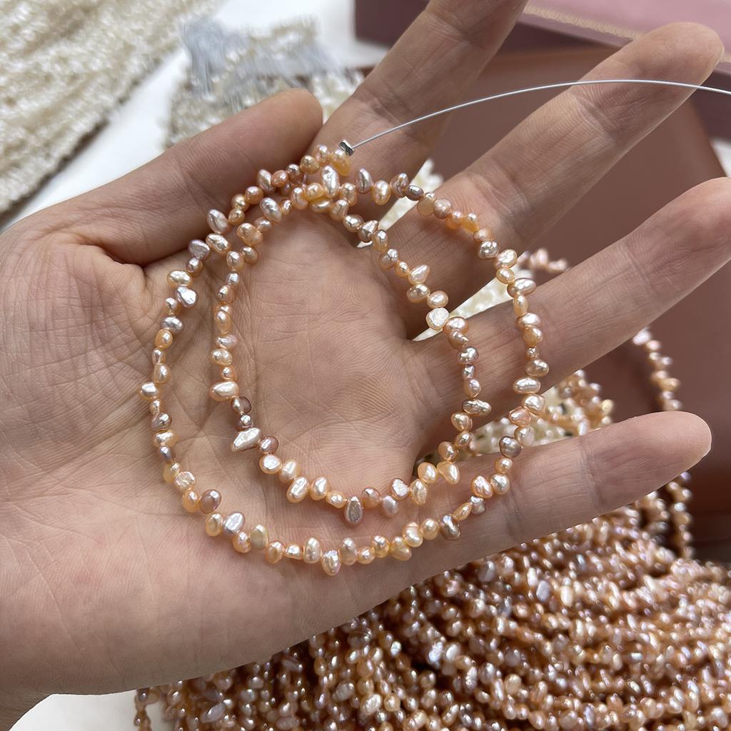 4-5mm Natural Nugget Pearl Strand 36cm Top Sided Drilled Hole Freshwater Pearls for DIY Jewelry Making