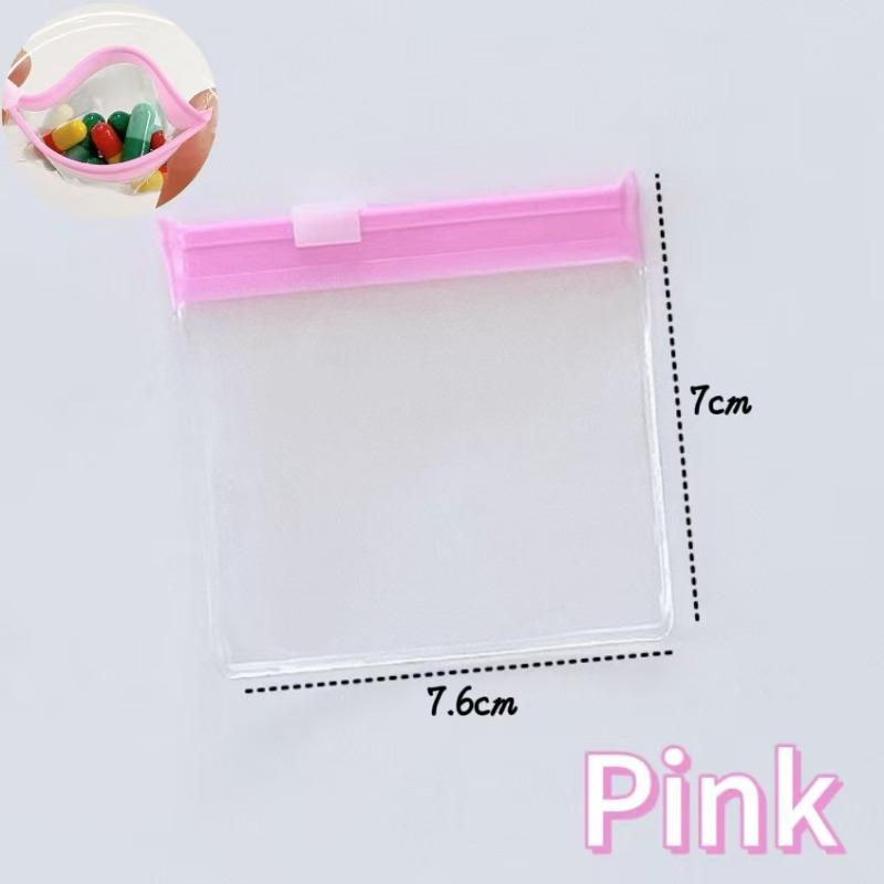 Mini Colorful Pill Dispenser Bag Reusable Medicine Zip Bags Self-Sealing Jewelry Storage Pouch Portable Travel Waterproof Bags