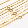 E.B.belle Blade Chain Paper Clip Chain O-shaped Chain Spring Buckle Pendant Necklace 18K Gold Plated 316L Stainless Steel