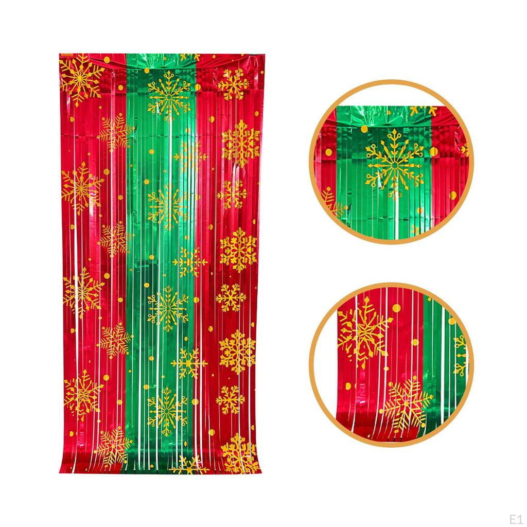 Christmas Snowflake Pattern Fringe Curtain Party Decoration for Door Supplies Versatile Accessories