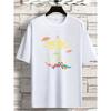 European Size Summer Trend Imaginative Alien And UFO Print Short Sleeve Round Neck T-shirt For Sports, Leisurewear For Big And Tall Guys