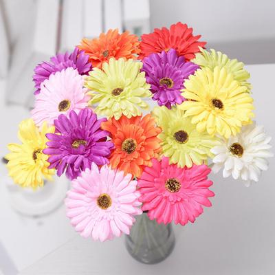 Konstgjorda Gerbera Blommor Realistiska Falska Långstammade Blomsterbuketter för Vas Inomhus Hem Blomsterarrangemang Bröllopsfest Bordscenter