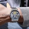 DURRENWEI Genuine Automatic Men's Skeleton Watch with Moon Phase, Luminous Display, and Waterproof Features