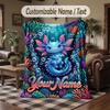 Mermaid Theme Throw Blanket Custom Name Text Personalized Blanket Soft Cozy Blanket for Home Sofa Bed