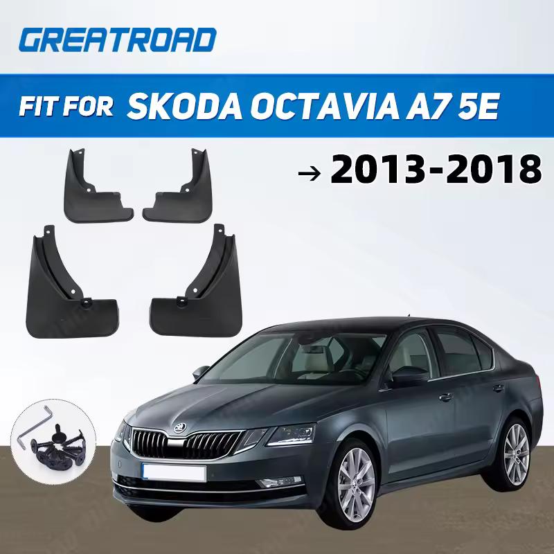 Molded Car Mud Flaps For Skoda Octavia A7 5E 2013-2018 Mudflaps Splash Guards Mud Flap Mudguards Fender Front Rear Styling