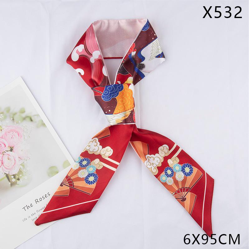 Versatile Vintage Silk Scarf: Hair Tie, Headband, Bag Accessory