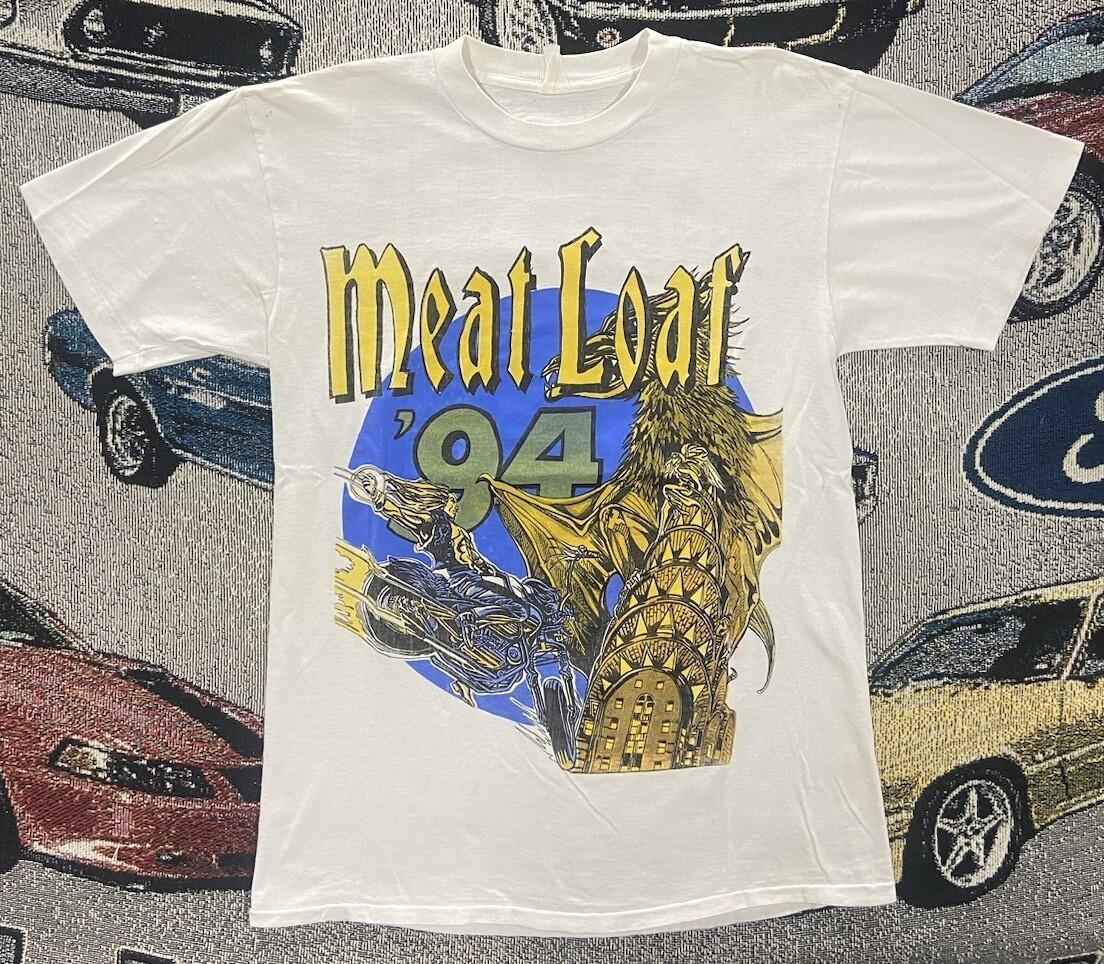 Vintage 1994 Meat Loaf Band T-Shirt 90s Bat Out Of Hell Tour NI472 L