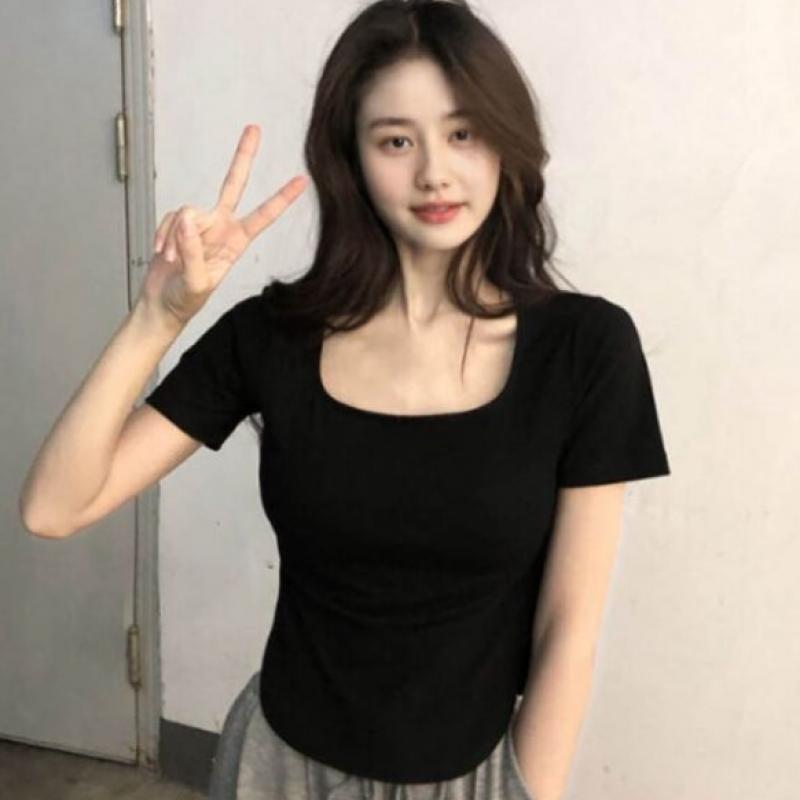 Shop   Women U Neck Basic sUmmer ShorT Sleeve T shirT Wld Wsh Sis827