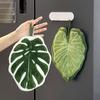 2pcs Leaf-Shaped Microfiber Towel, Hangable & Super Absorbent, for Bathroom, Kitchen, Dining Decor
