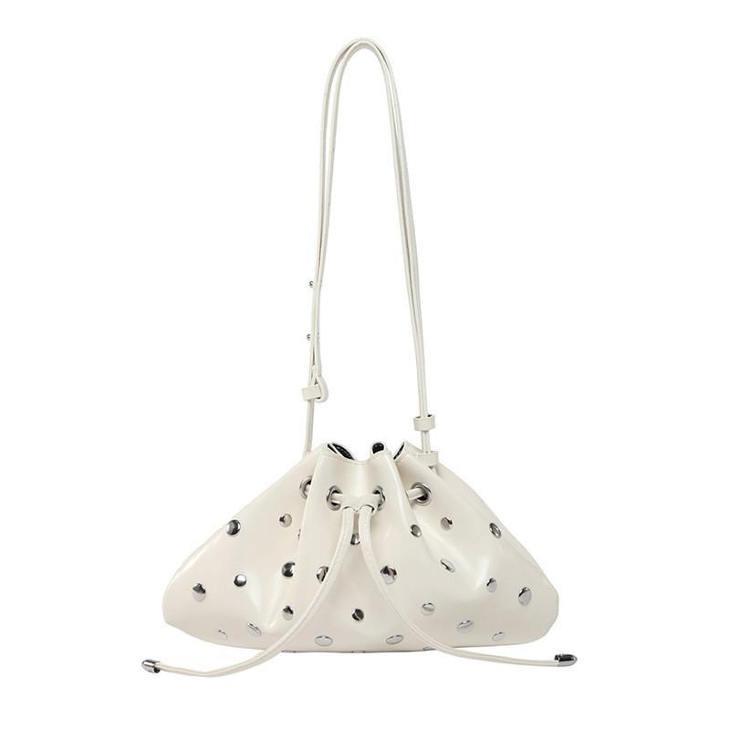 All-matching Out-of-street Small Bag Women's Fashionable Rivet Design Commuter Cross-body Underarm Dumpling
