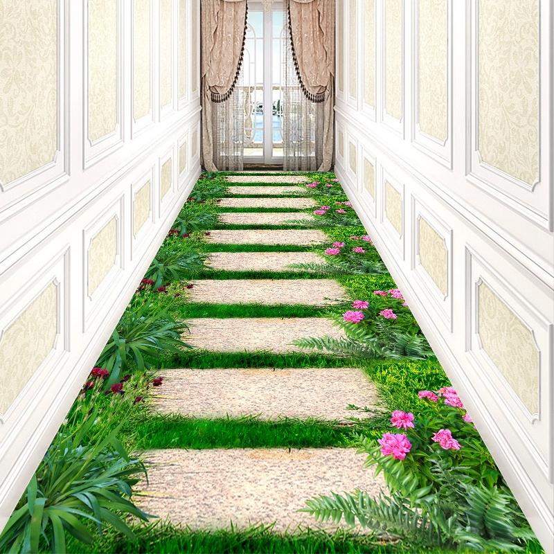 Custom Made Long Hallway Carpets European Stairs Corridor Carpet Wedding Hotel Carpet Area Rugs Runners Flower Non-slip Floor Mat