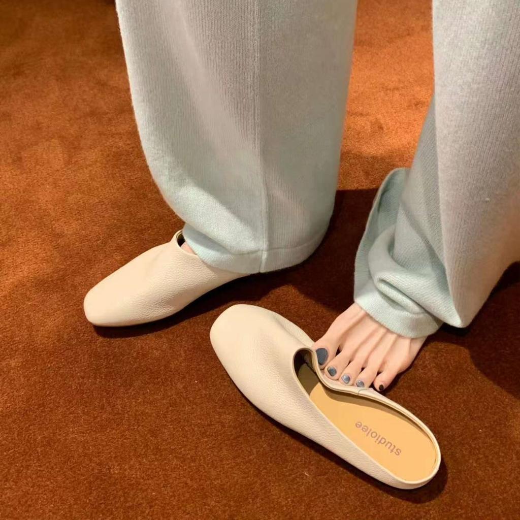 Ovčí kůže hroznová matka líný bi připravený měkký voskový dobře nositelný taška hlava pantofle dámské letní nosit šlapací muller poloviční pantofle