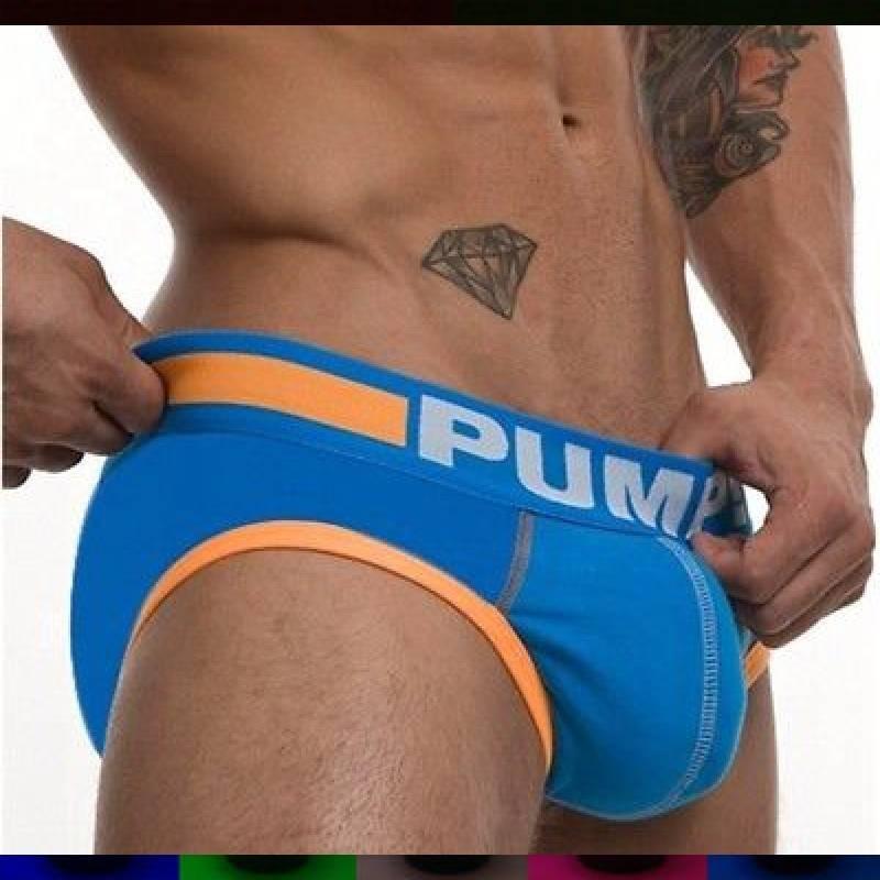 Pump! Men's Low Waist Sexy Triangle Underwear U Convex Hip-lifting Cotton Breathable Knickers