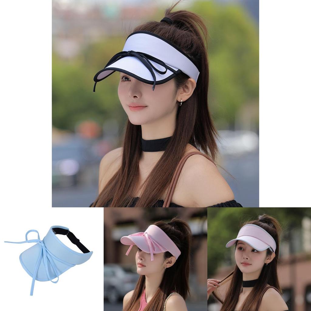 Summer Uv Protection Sun Hat With Butterfly Knot For Women Casual Outdoor Wear