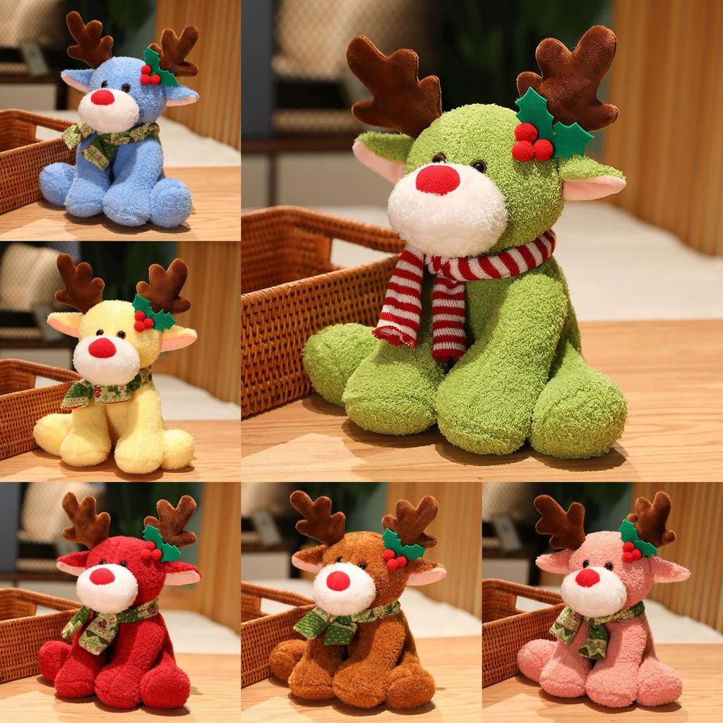 Toy Plush Reindeer Christmas Stuffed Doll Gift For Kids Decorations Bedroom
