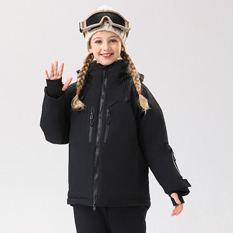 2023 Winter Children's Waterproof Ski Suit - Unisex Hooded, Breathable, and Insulated Jacket