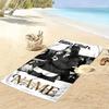 Personalisierbarer Name, Billie Eilish Schwarz Weiß Retro Shot Druck Strandtuch, Groß Weich Schnelltrocknend Handtuch für Strand Camping Schwimmen.chl