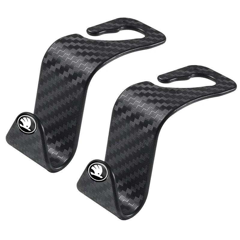 2Pcs Car Bag Clothes Hook RU7 Detachable Fastener Clip Interior Accessories For Skoda Octavia Kodiaq Fabia Superb Karoq Yeti Rapid