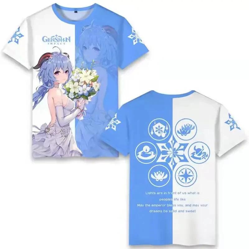 T-Shirts Spiel Genshin Impact 3D-Druck Streetwear Herren Damen Casual Fashion Übergroßes Kurzarm-T-Shirt Kinder-T-Shirts Tops Kleidung