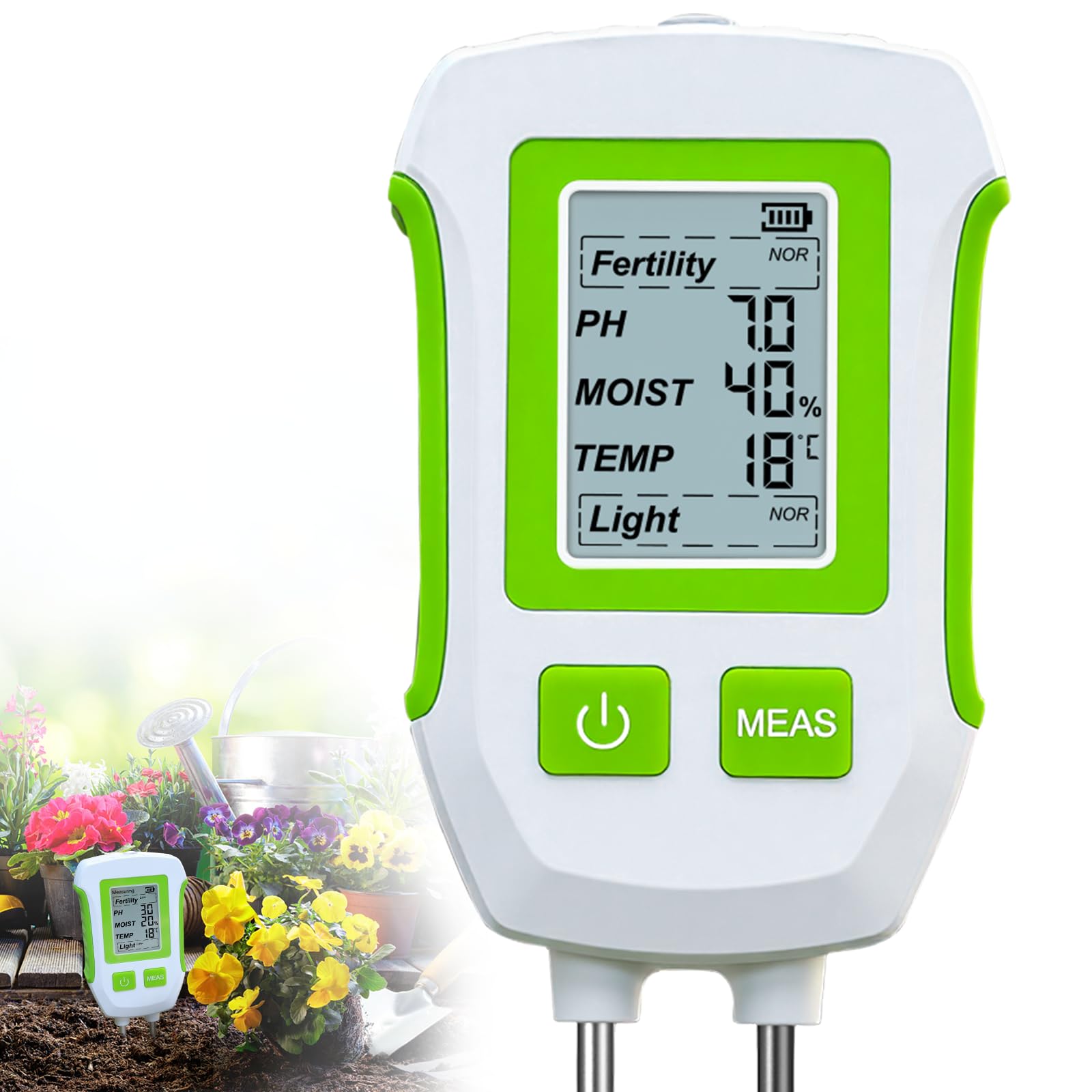 

Insoma 5-in-1 Soil Test Meter, Digital Plant Moisture Meter for Soil Fertility/pH/Soil Moisture/Temperature/Light Level, Soil Tester with Backlit LCD