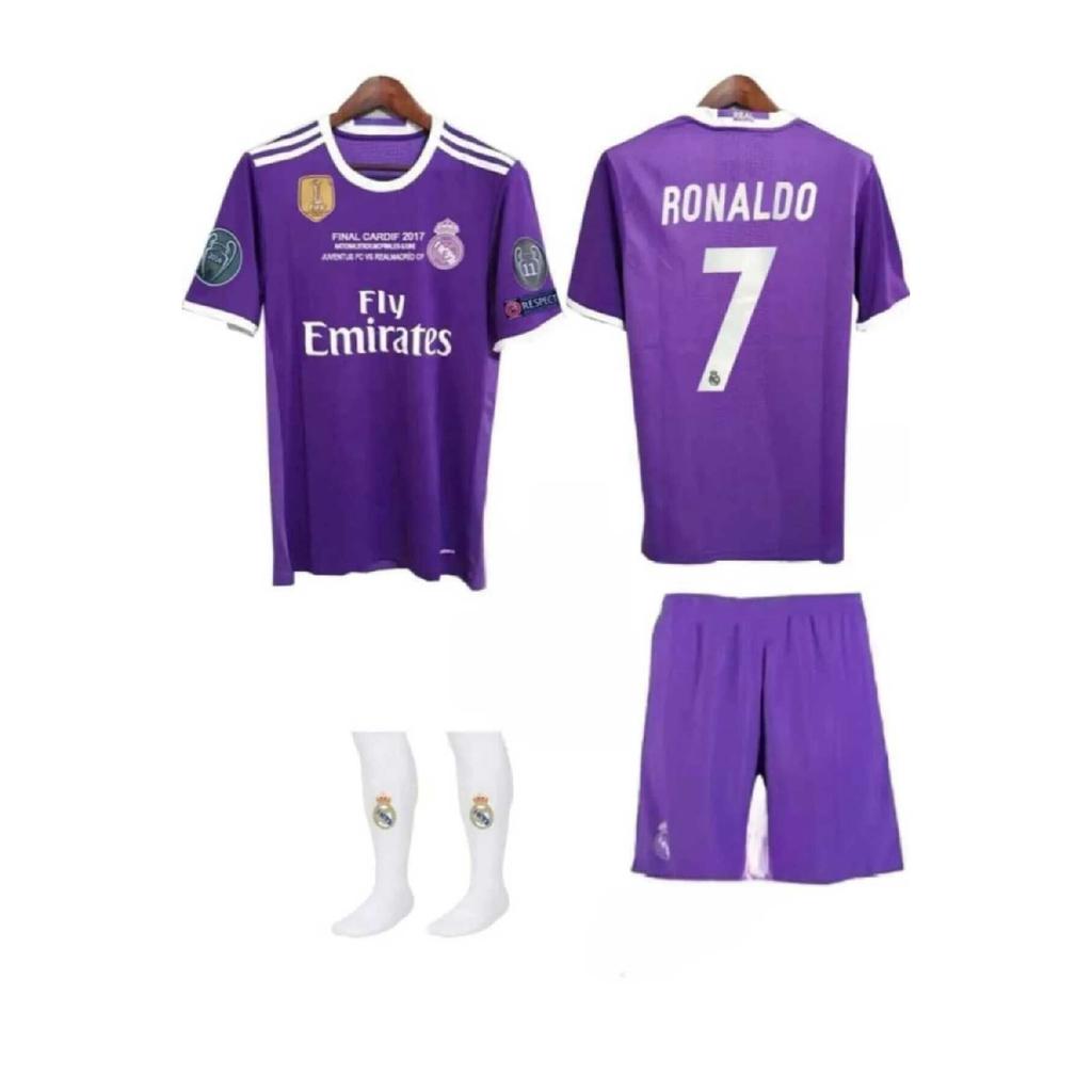 2016/2017 Real Madrid Cardif Ronaldo Lila 4-teiliges Set
