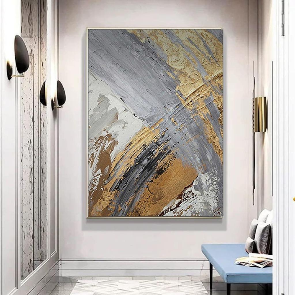 Large Handmade Textured Oil Painting On Canvas Modern Abstract POP Geometry Wall Art Picture For Living Room Bedroom Room Decor