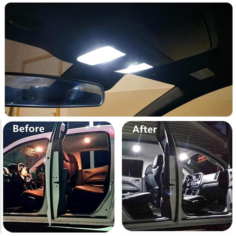 2/10 PCS T10 W5W LED Bulbs CANBUS Car Interior Dome Door Map Trunk License Plate Lights 12V 3030-3SMD 200LM 6000K Bright White Bulbs 7