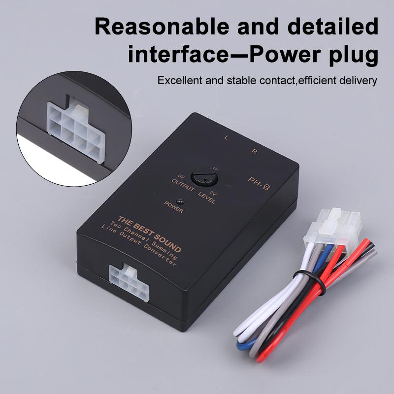 Ph-2 Car Stereo-Audio Rca-Speaker Amplifier High To Low Subwoofer Audio Converter Adapter Adjustable Auto Part