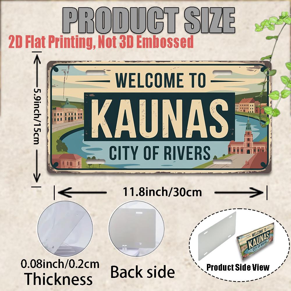 D Flat D Flat pc Vintage Metal Sign Only for Decoration Outdoor Wall Art (cm  cm) Welcome to Kaunas Sign C
