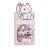 24Pcs Heart Pattern Short Square Press On Nail Fashion Cats Eye False Nail Suitable For Adults And Children