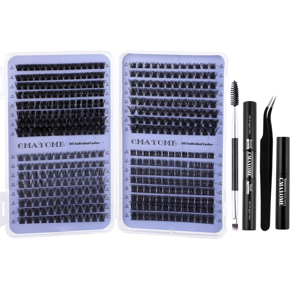 Diy False Eyelashes Extended Lashes 416 Single Clusters 10-18Mm Thick Eyelashes