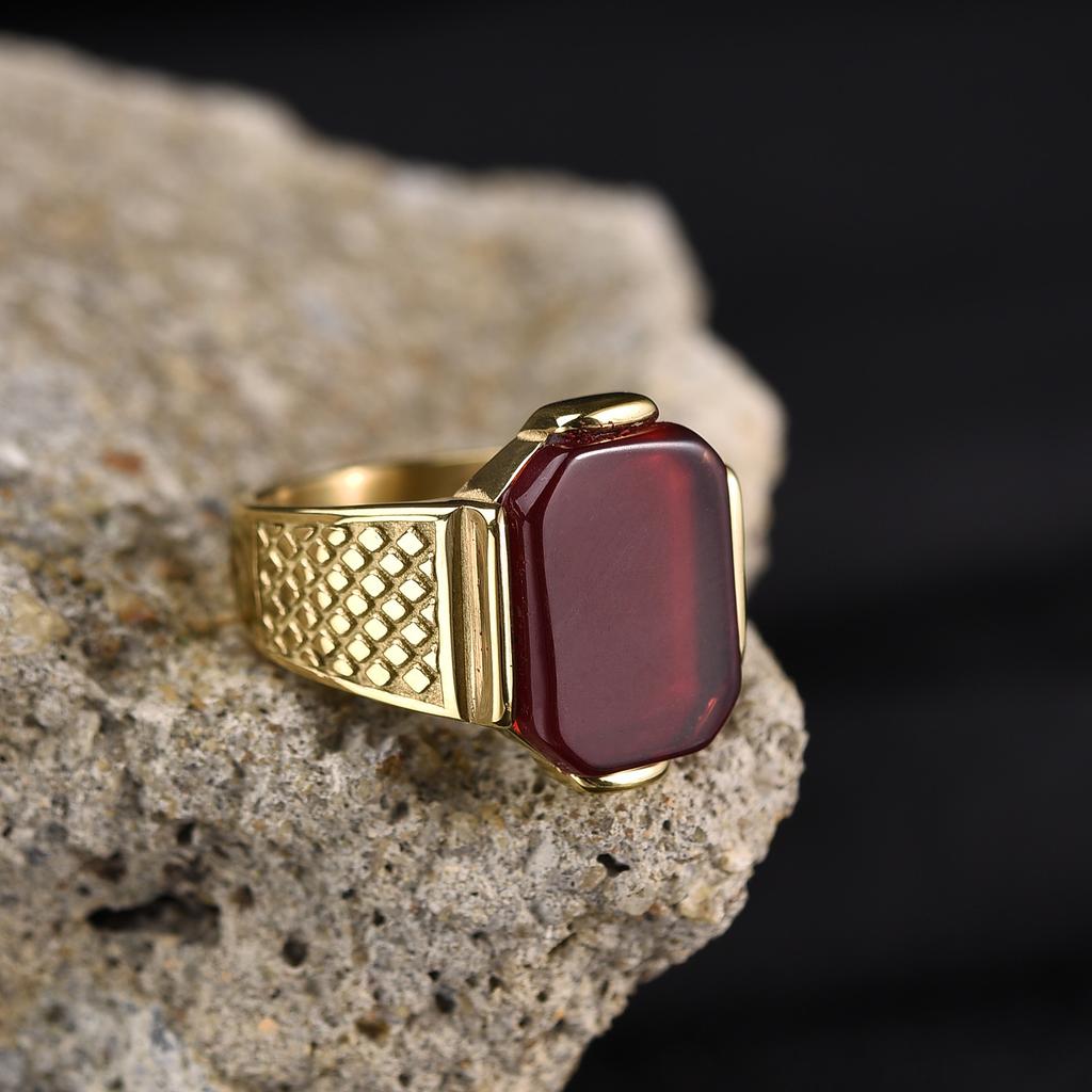 R3351g Men's High Quality Vintage Stainless Steel Zircon Styles Ring Jewelry