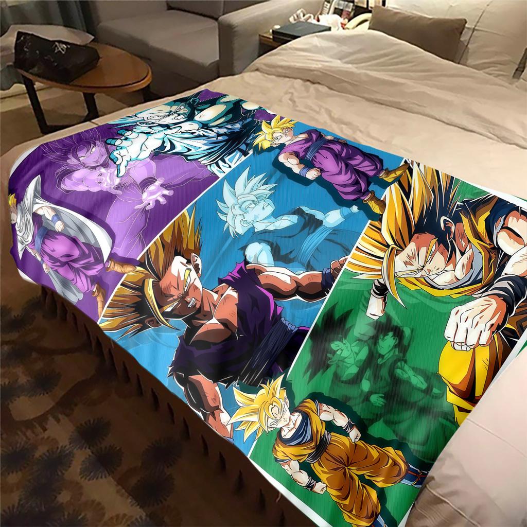 1 ks flanelová deka s potiskem DRAGON BALL, Vysoká kvalita, Pro všechna roční období, Domácí dekorace, Teplo a pohodlí, Perfektní jako vánoční dárky