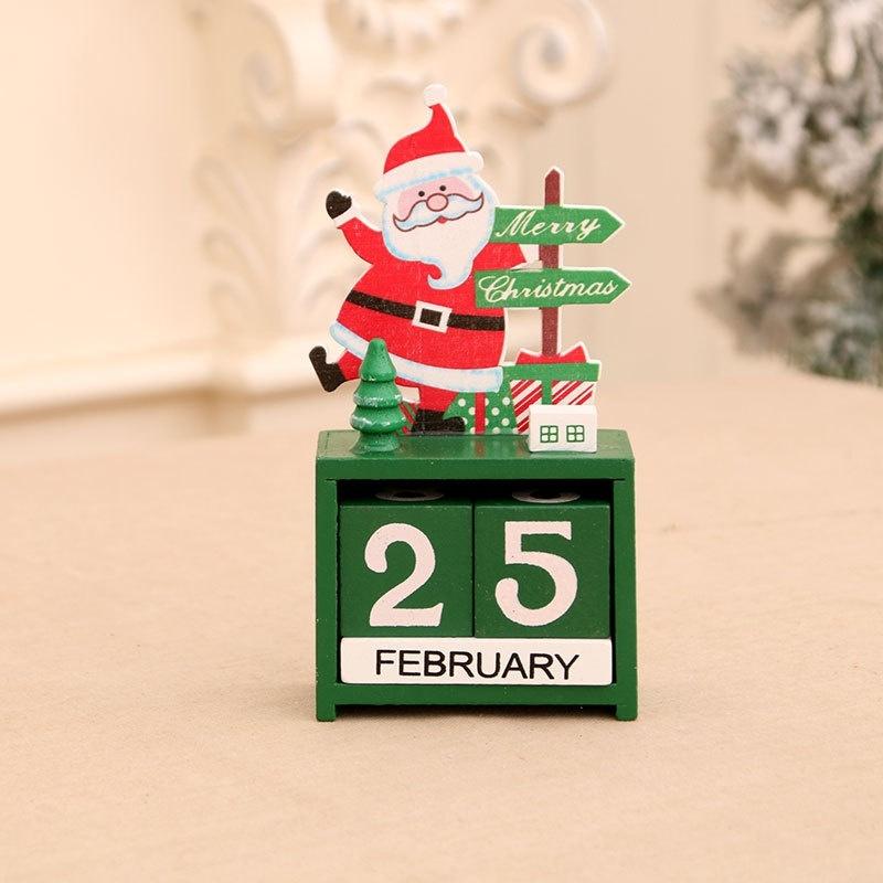 

Christmas Wooden Calendar Ornament Countdown Santa Claus Snowman DIY for Tabletop Ornaments Christmas Decoration 2025 1 PCS зелений