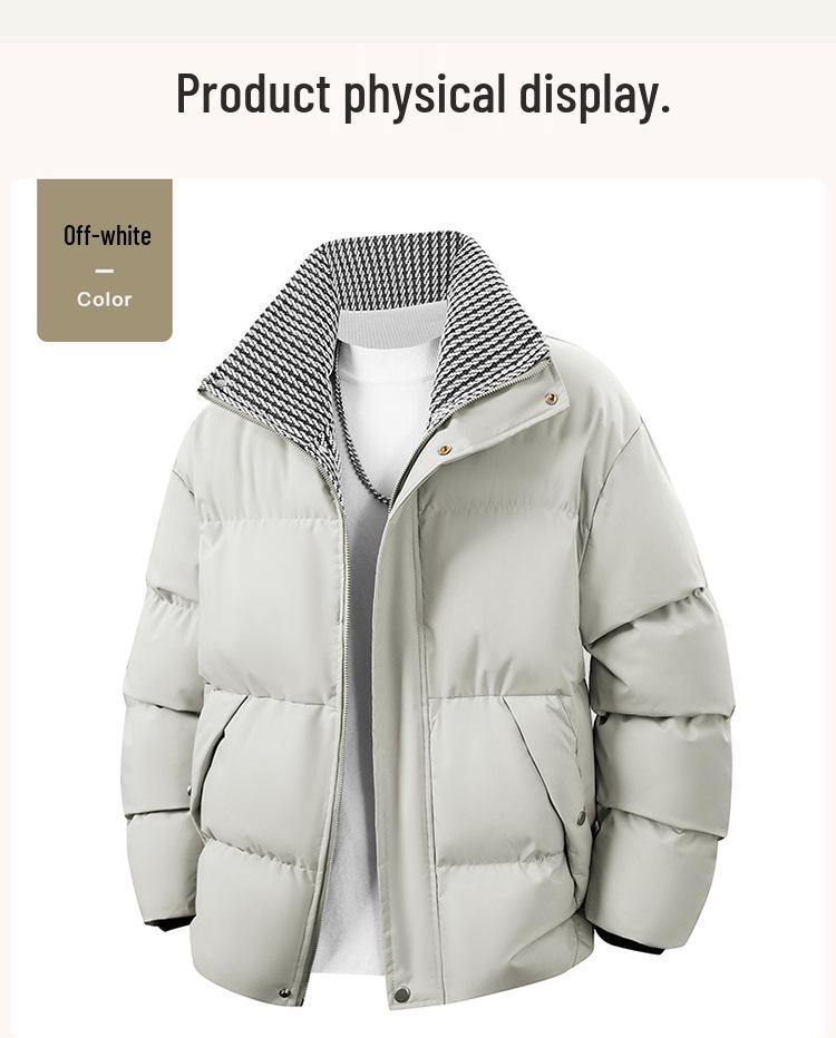Herren Winter Dicke Baumwolljacke mit Stehkragen 2025