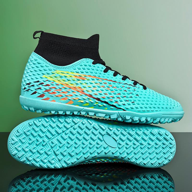 Popular New Youth Football Shoes Men's High-top Long Broken Nails Student Professional Training Shoes Jinjiang Shoes