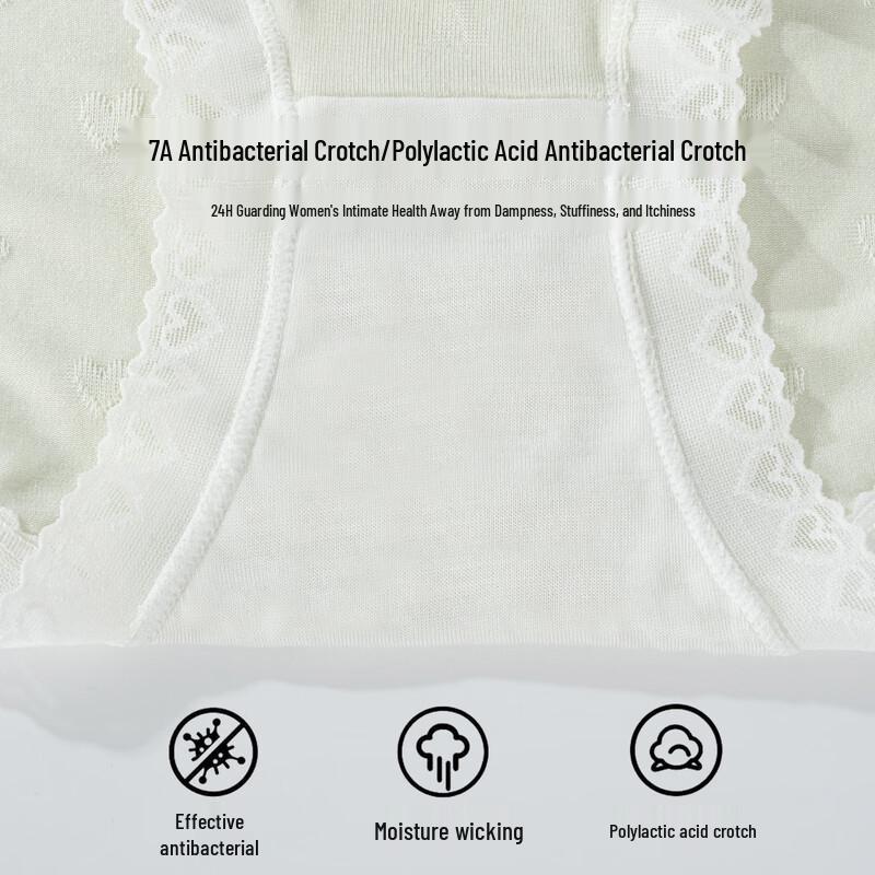 MaoRen Women's Modal Heart Jacquard High-Waist Briefs