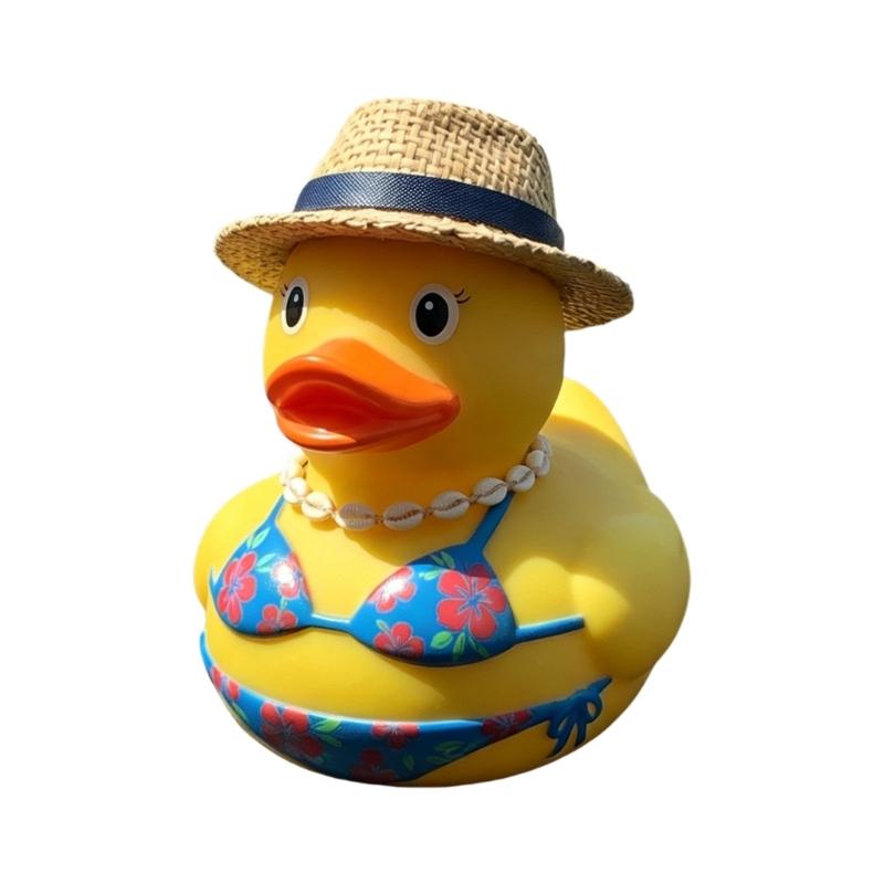 Dashboard Duck Figurine Beach Duck Ornament for Desk Shelf Counter Display with Summer Vacation Style Home Accent