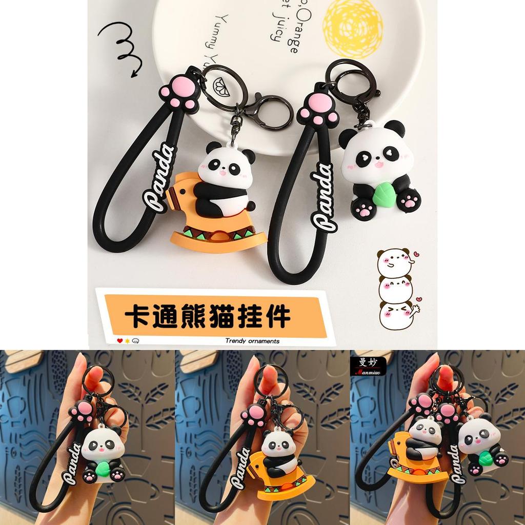 Charming Silicone Cartoon Panda Keychain Bag Pendant Ideal For Birthdays And Special Occasions