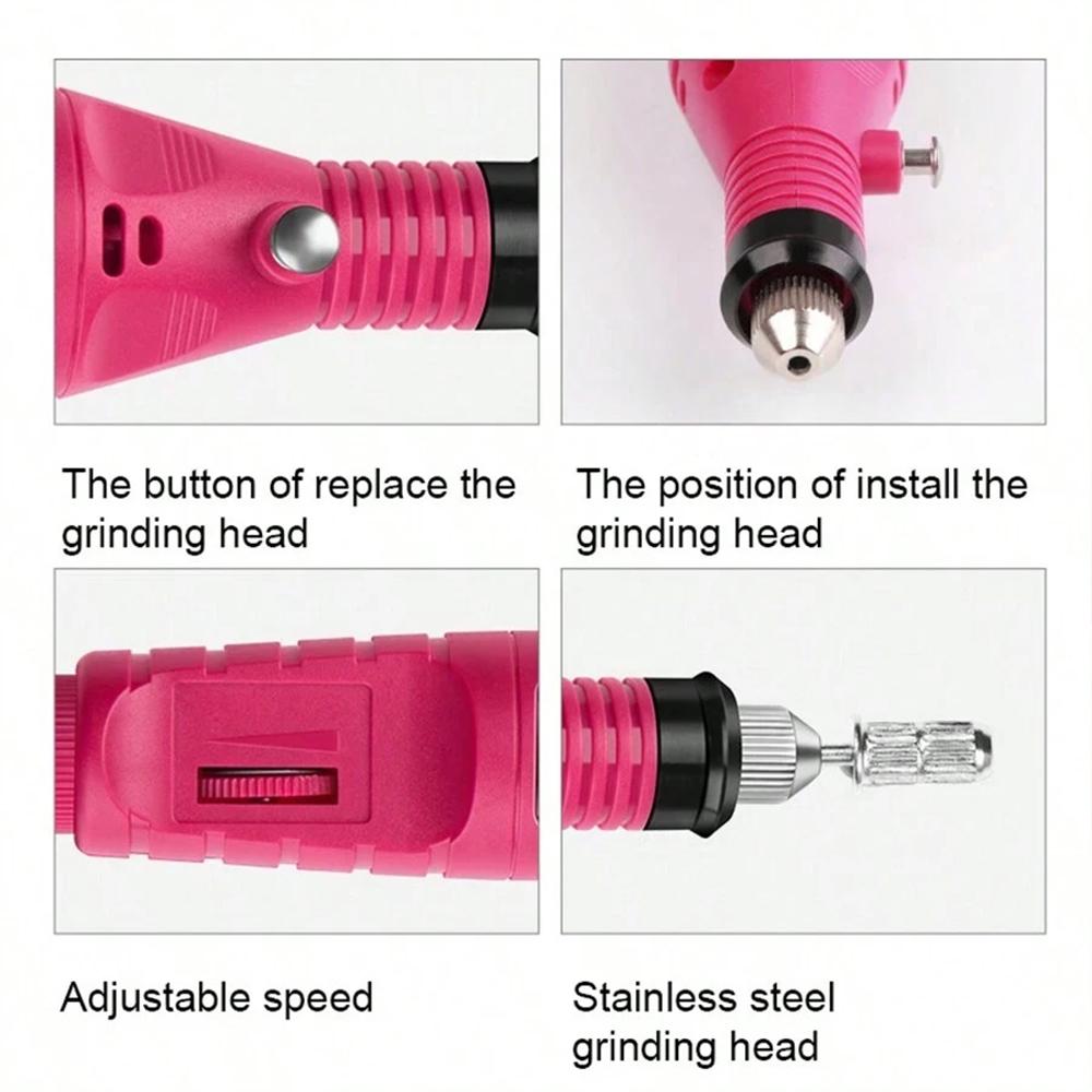 LINMANDA Portable Electric Manicure Art Pen Electric Nail Grinder Nail Efile Nail Drill Pen Manicure Machine Kit Salon Home Use