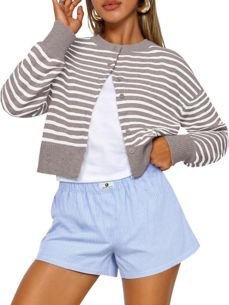 Cropped Cardigan Sweaters for Women Fall Fashion Clothes 2026 Lightweight Knit Button-Down, Versatile Layering Piece for Fall, Spring & Office Wear