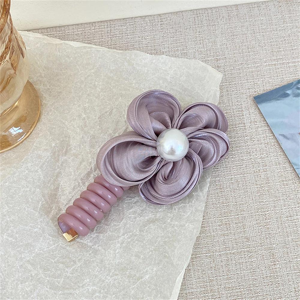 

НОВЫЙ Цветок Жемчуг Телефонная Линия Резинка для Волос для Женщин Универсальный Простой Темперамент Завязка Хвоста Головной Убор Аксессуары для Волос для Девочек