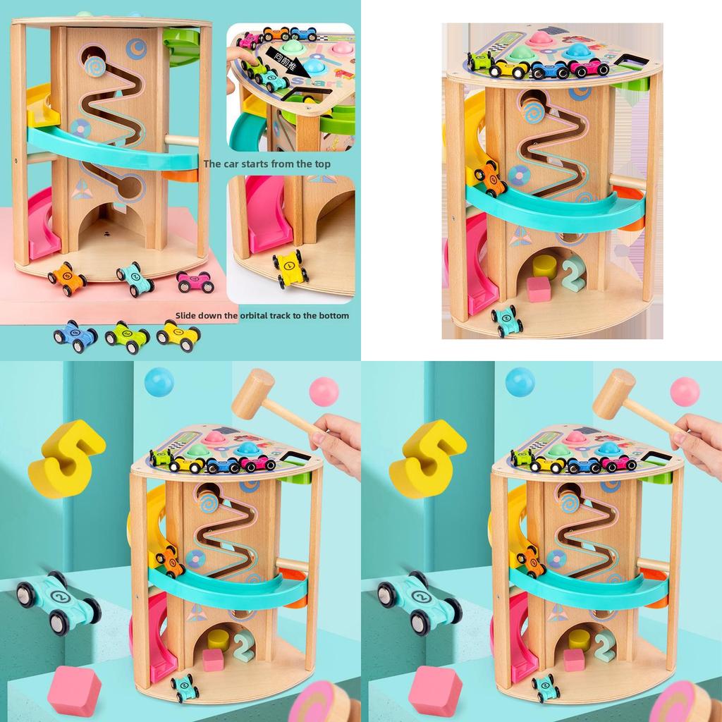 Wooden Multifunction Rotating Slide Car Toy For Baby Educational Play And Diy Fun