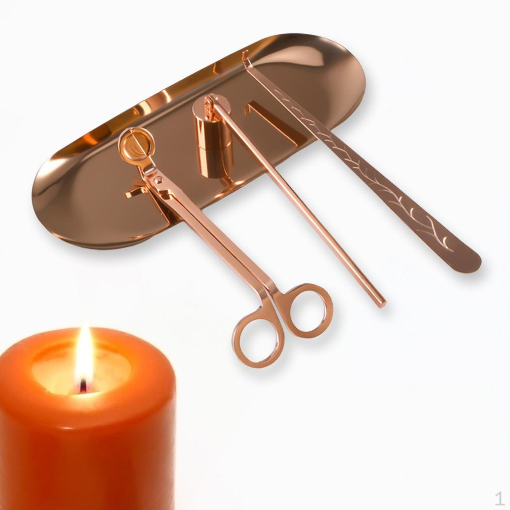 Candle Set Accessories Set, Trimmer, Dipper, Cutter with Tray for