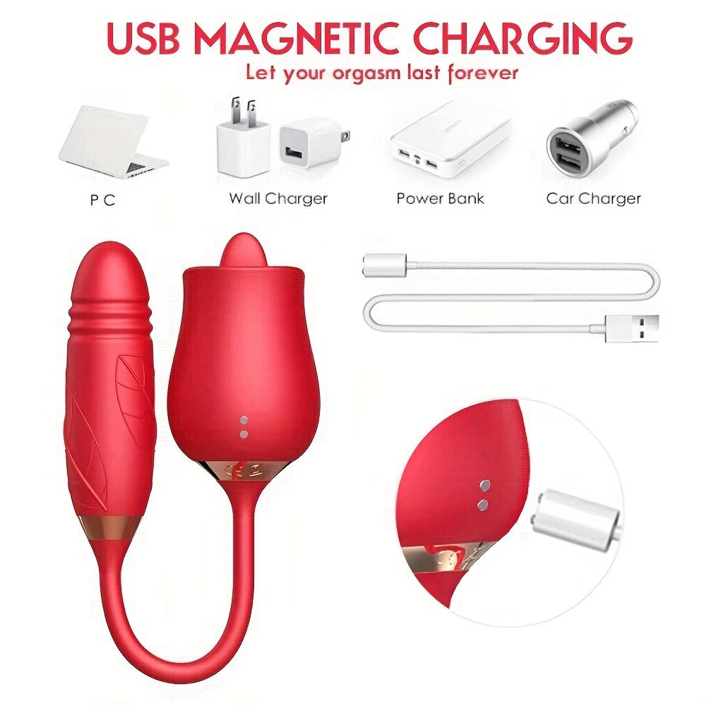 3 In 1 Clitoral Stimulator Tongue Licking Thrusting G Spot Dildo Vibrator With 10 Modes, Vaginal Anal Masturbation Massager